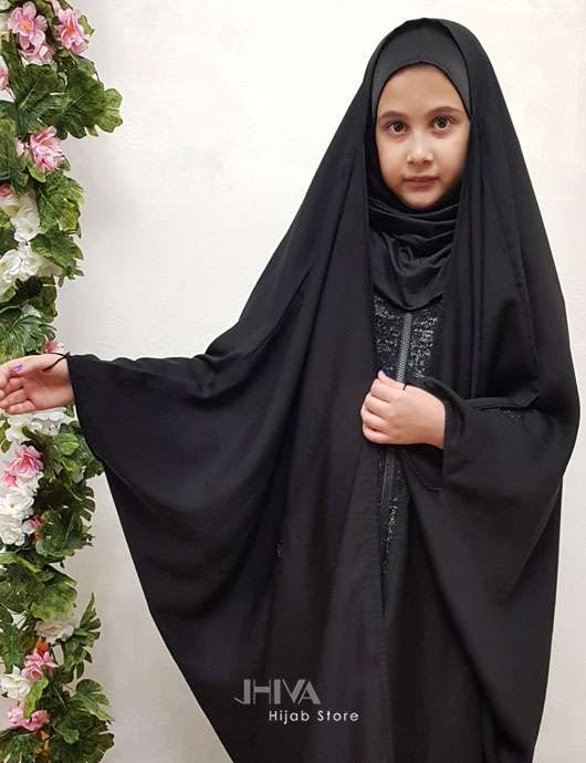 چادر عربی بچگانه گلدوزی پروانه