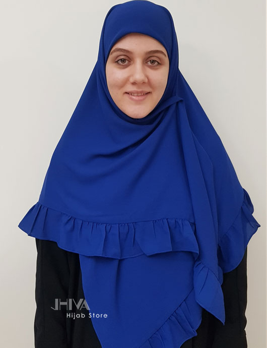 روسری کش دار مریم چین دار کاربنی