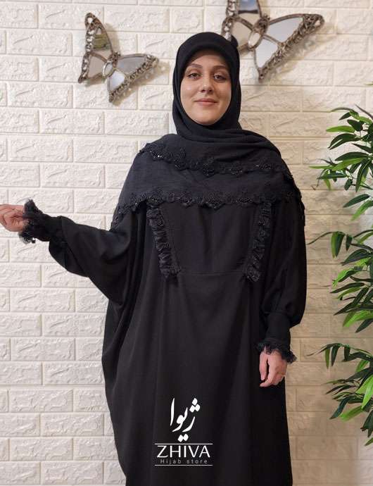 مانتو عبایی تور و مروارید