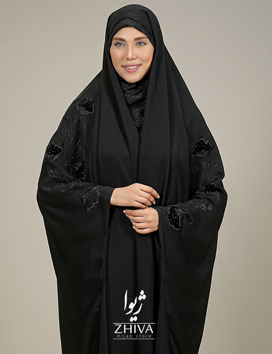 چادر دانشجویی گلدوزی مخمل