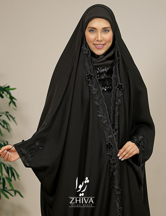 چادرعربی اصیل گلدوزی بهشت مخمل	