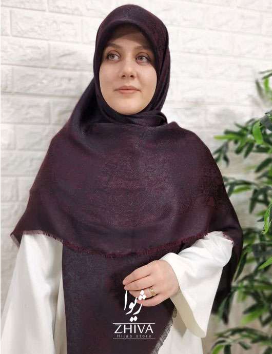 روسری پتینه لمه عنابی