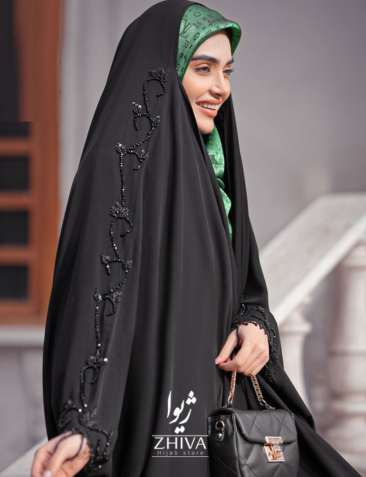 چادر عربی جواهر دوزی انگوری