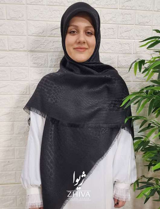 روسری سنگی لمه مشکی
