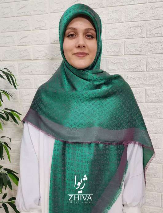 روسری ال وی لمه سبز آبی