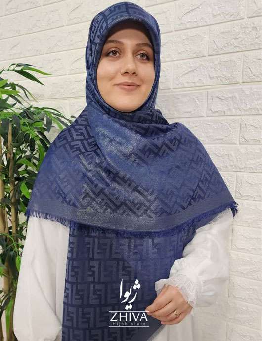 روسری فندی وارداتی لمه آبی