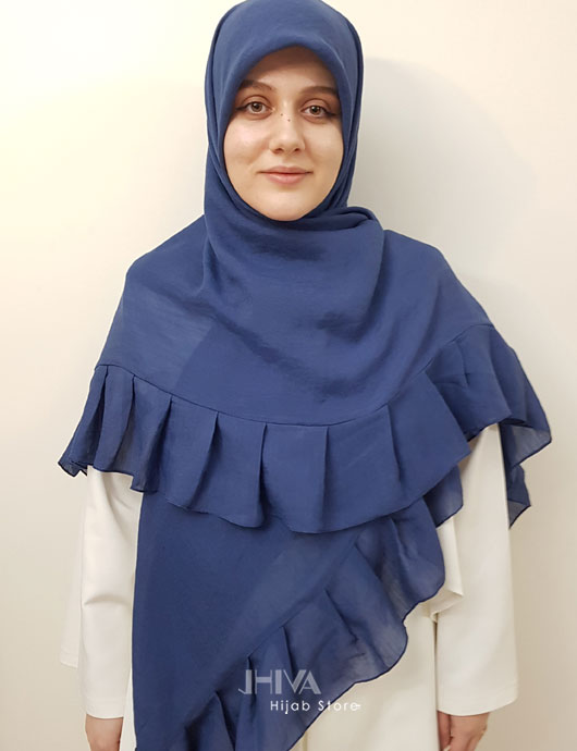 روسری وال اسلپ چیندار سرمه ای