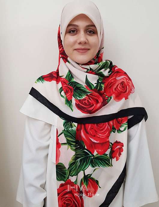روسری نخی بهاره گل رز