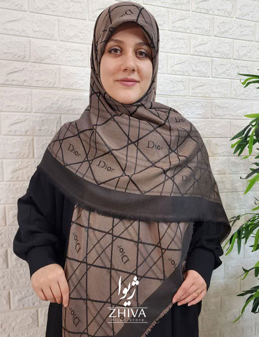 روسری ديورلمه قهوه ای 2