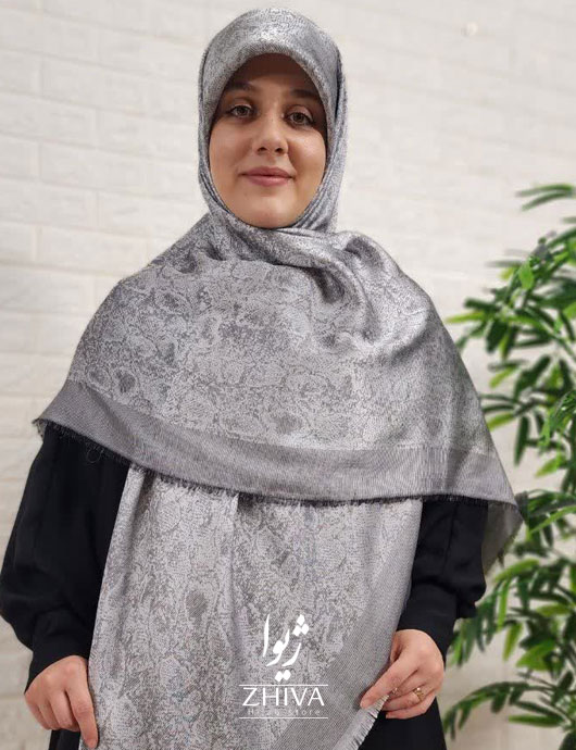 روسری پتينه لمه نقره ای 2