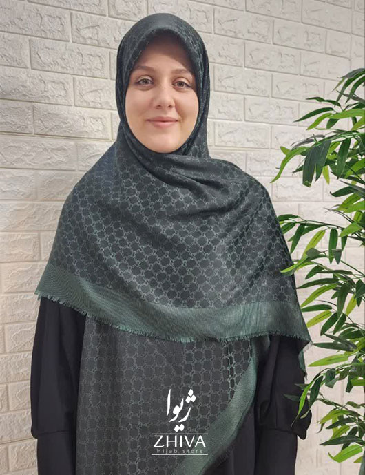 روسری گوچی لمه سبز تيره
