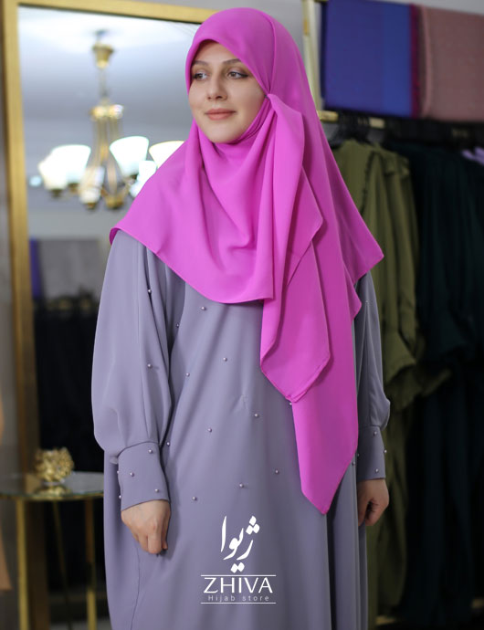 مانتو عبایی ترنج مرواریدی طوسی