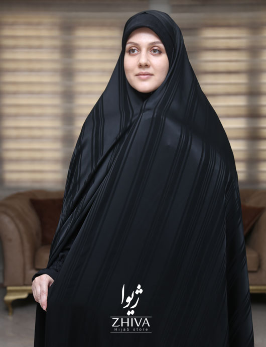 چادر سنتی طرح بارکد راه راه