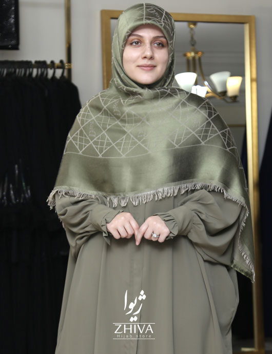 مانتو عبایی جلوباز شهرزاد زيتونی