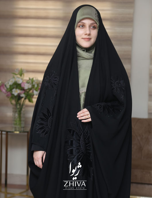 چادرعربی اصیل گلدوزی مخمل آفتابگردان