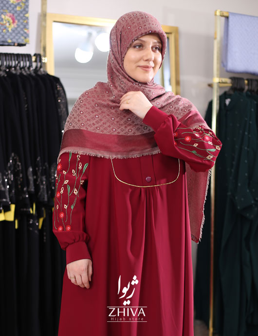 مانتو عبایی ساره قرمز