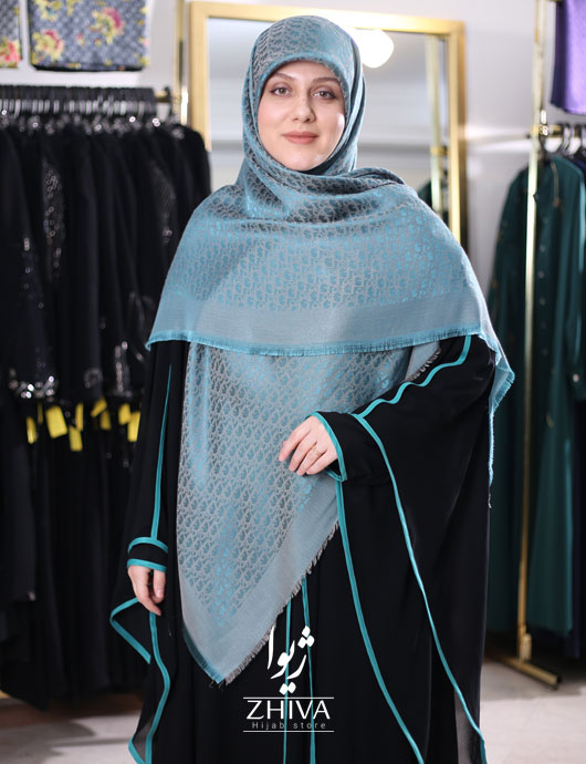 روسری لمه فیروزه ای