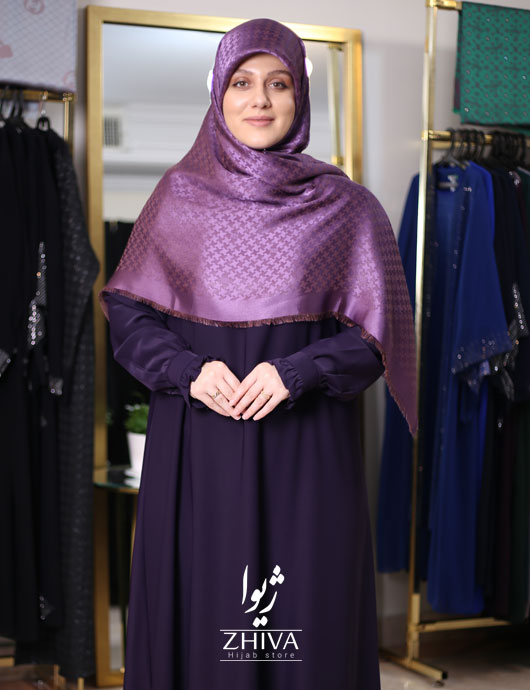 مانتو عبایی افرا بادمجانی	