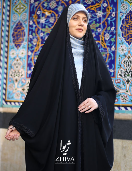 چادرعربی اصیل گلدوزی	 زنجيره دو رج