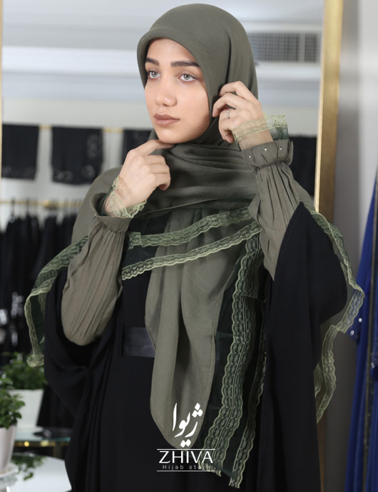ست روسری و ساق دست رزا سبز
