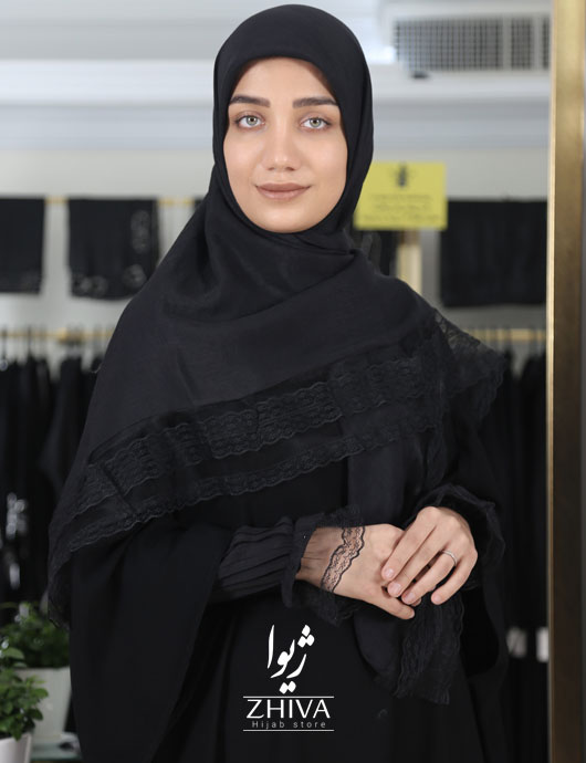 ست روسری و ساق دست رزا مشكی	