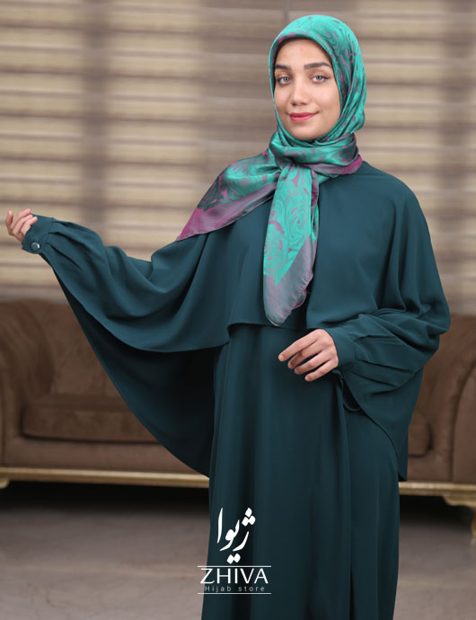 مانتو عبایی ارغوان سبز 