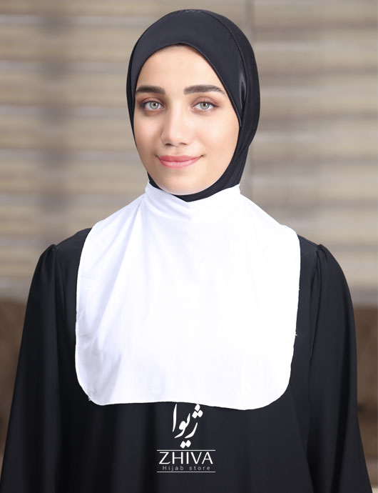 یقه حجاب ساده سفيد