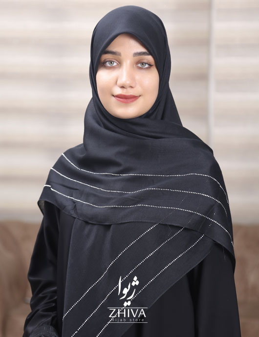روسری وال اسلپ نگين دار مشكی	