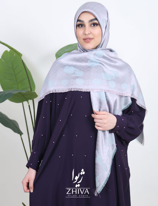 مانتو عبایی مروارید بنفش