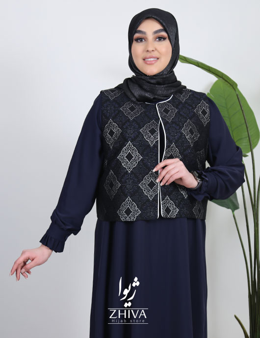 عبا و جليقه كژال سرمه ای