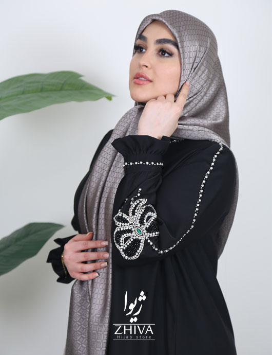 مانتو عبایی افرا جواهردوزی پاپيون