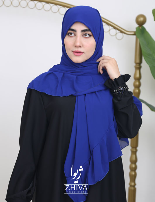 روسری کش دار مریم چین دار کاربنی