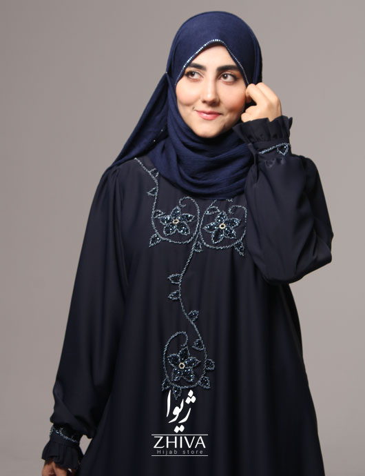 عبا جواهردوزی اركيده سرمه ای