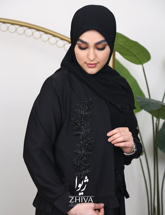 مانتو عبایی كت و سارافون آذين جواهردوزی 2	