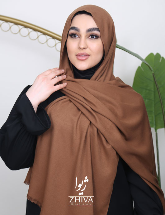 شال نخی قهوه ای