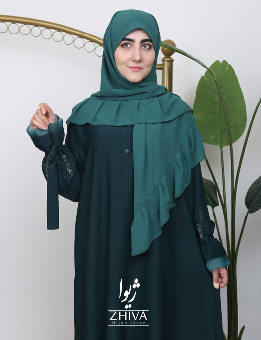 مانتو عبایی باران سبز