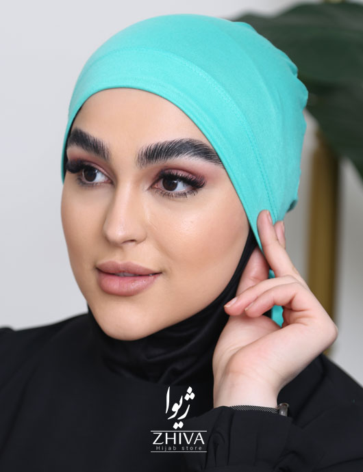 کلاه حجاب بند دار آبی روشن