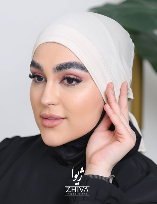 کلاه حجاب بند دار شيری