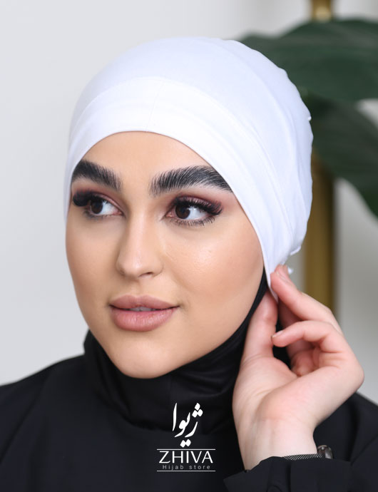 کلاه حجاب بند دار سفيد