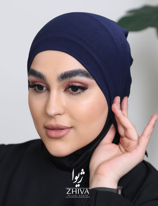 کلاه حجاب بند دار سرمه ای	