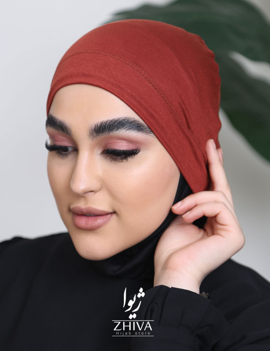 کلاه حجاب بند دار قهوه ای 2