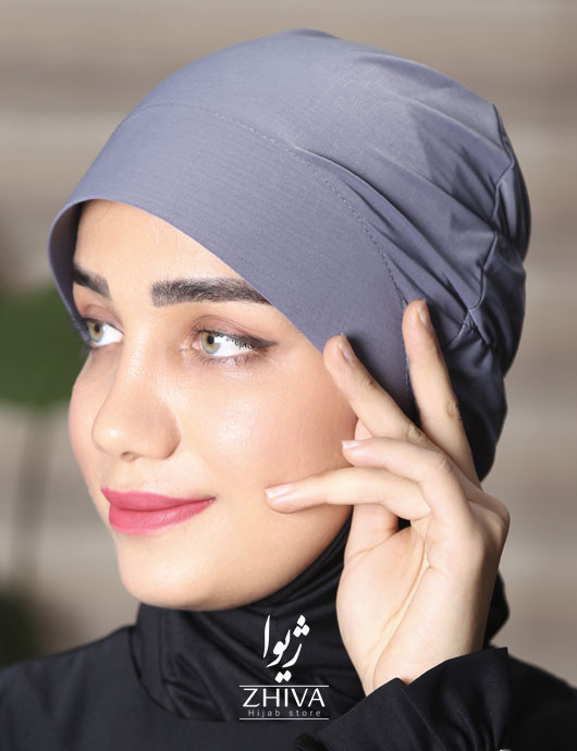 کلاه نقاب حجاب طوسی تيره