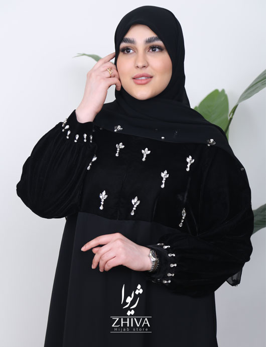 عبا سنگ دوزی بالاتنه مخمل