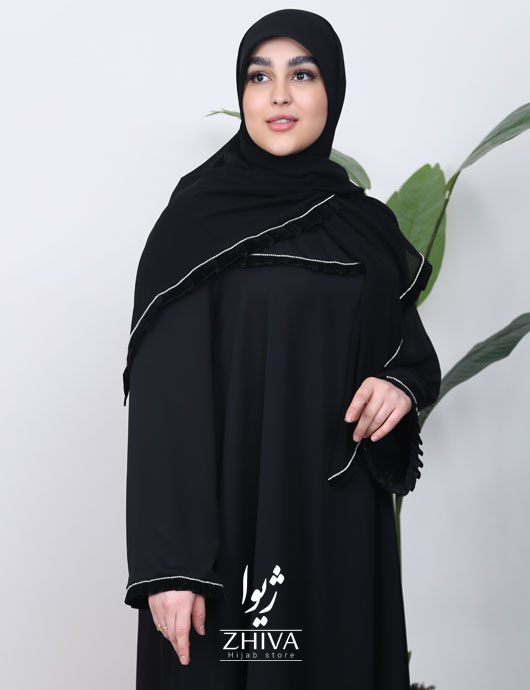 عبا سنگ دوزی پليسه مخمل ساده