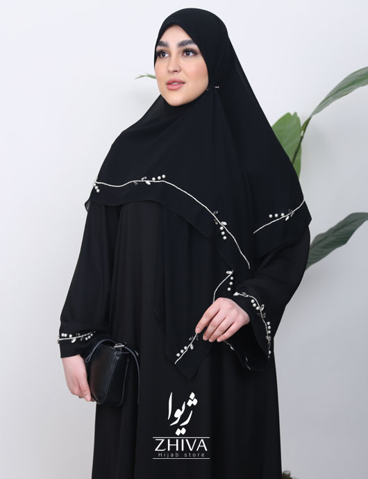 عبا سنگ دوزی گندم نقره ای