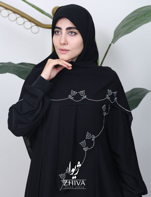 روسری حرير نگين كوبی رز 2
