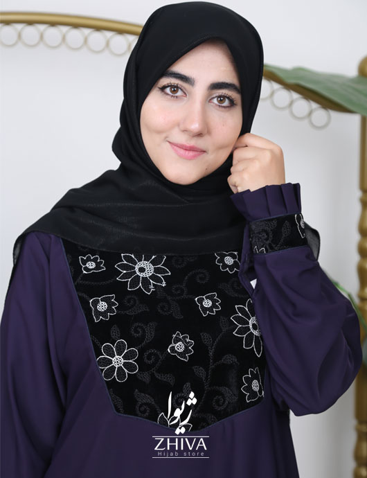 عبا خرجكار معلم سرمه ای طرح 1