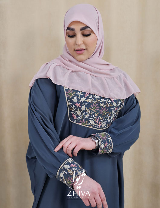 عبا خرج كار گلدوزی گلاره آبی نفتی