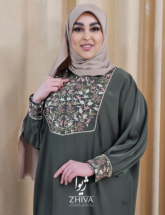 عبا خرج كار گلدوزی گلاره سبز ارتشی