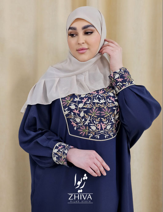 عبا خرج كار گلدوزی گلاره سرمه ای
